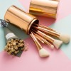 12PCS Rose Gold Cosmetic Brush Set Makeup Brush with Rose Gold Jar