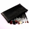 18PCS Natural Hair Cosmetic Makeup Brush Set with Zipper Pouch