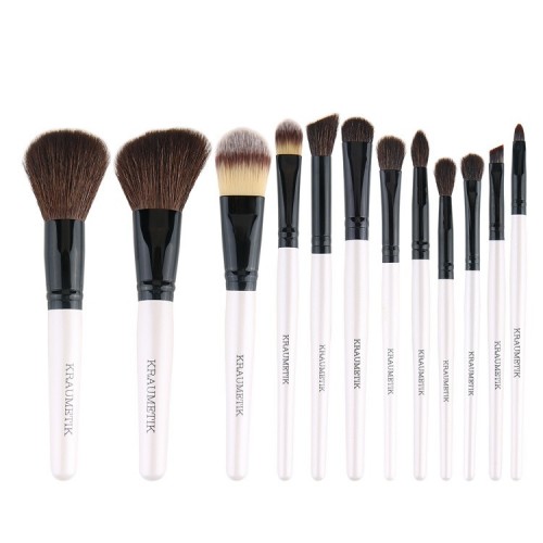 Hot Sale 12PCS Cosmetic Brush Makeup Brush Set with Natural Hair in Stock