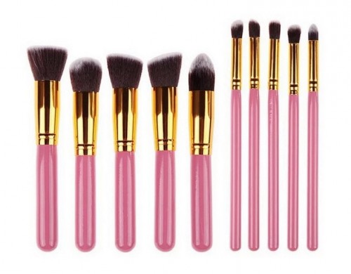 10PCS Kabuki Makeup Brush Set with Soft Synthetic Hair Custom Logo Makeup Brush