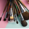 Top Quality Natural Hair Red Wood Handle Cosmetic Brush Set Makeup Brush with Cylinder