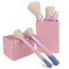 Rose Gold Ferrule 10PCS Cosmetic Brush Set Makeup Brush with Pink Brush Jar