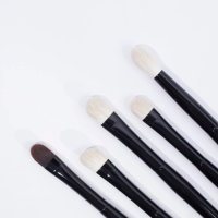 Everyday Makeup Brush Set with Natural Wooden Handles and Smooth Synthetic Hair