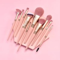 Pink bling makeup brushes kit