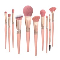 Pink gold luxury make up brushes